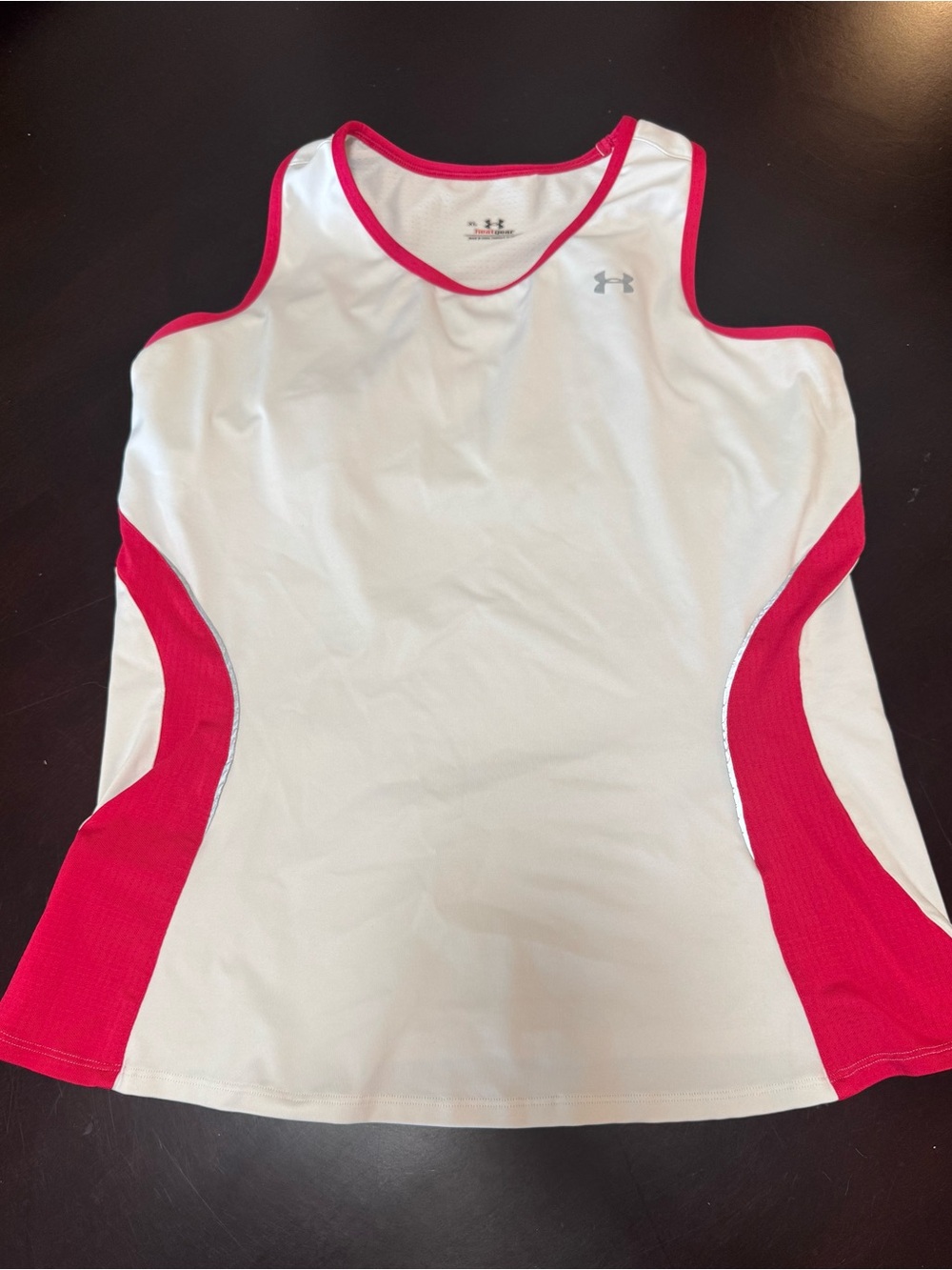 Under Armour White Tank with Pink Contrast Trim